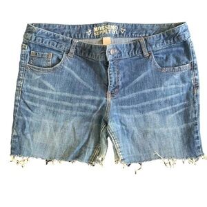 Mossimo Blue Denim Frayed Cut Off Shorts Size 17